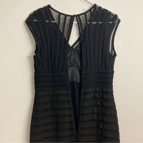 Adrianna Papell Cocktail Bodycon Dress with Mesh Detail - Size 8 - Black - Picture 6 of 9